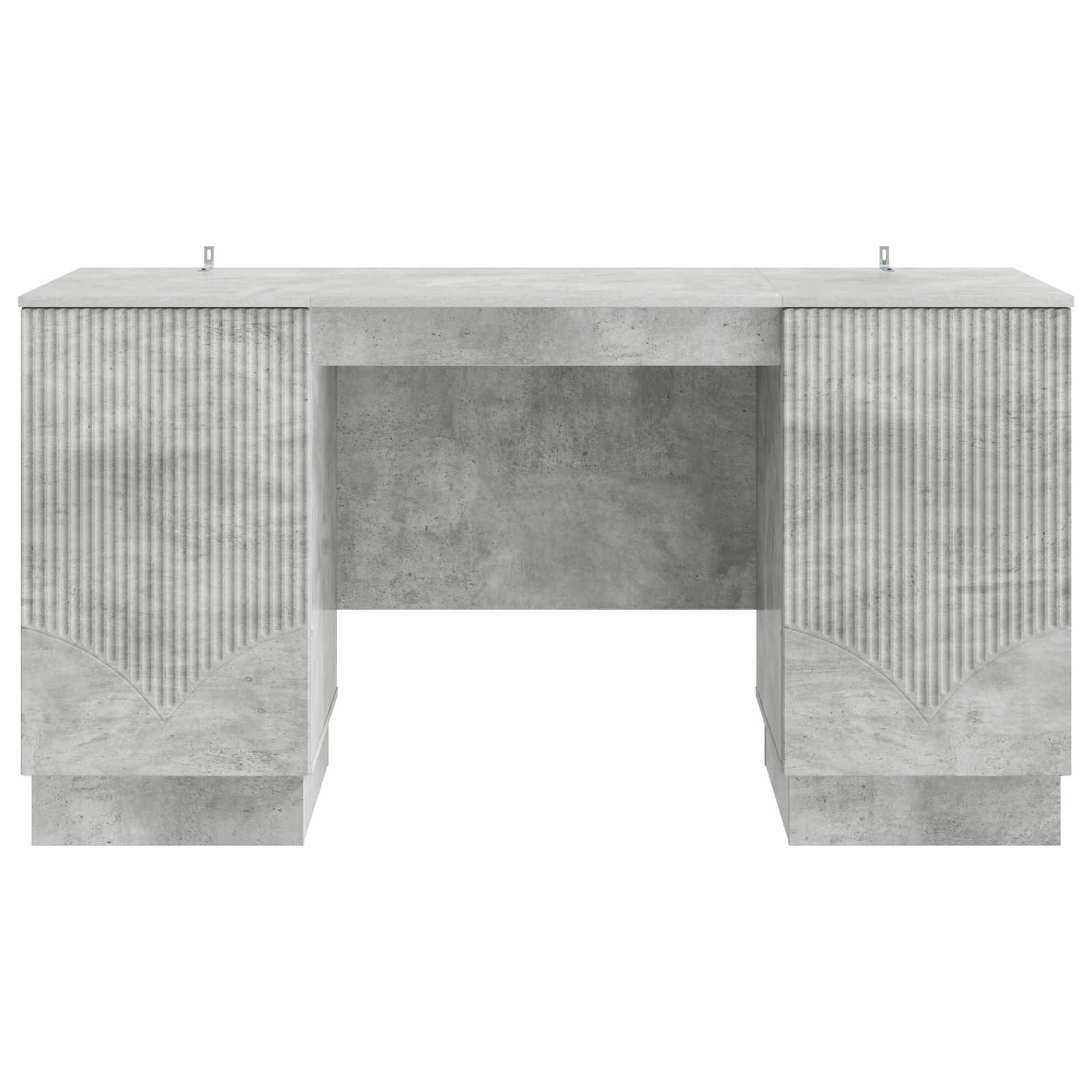Bureau met plank Betongrijs 142,5 x 50 x 75 cm Bewerkt hout