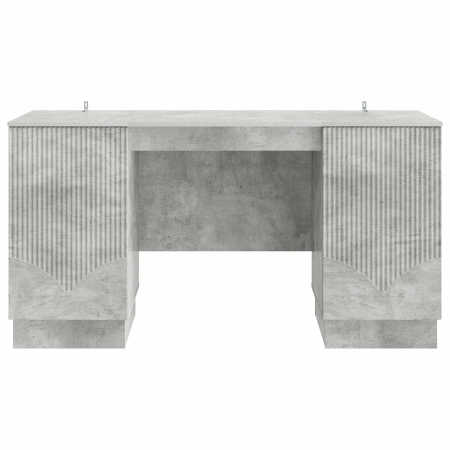 Bureau met plank Betongrijs 142,5 x 50 x 75 cm Bewerkt hout