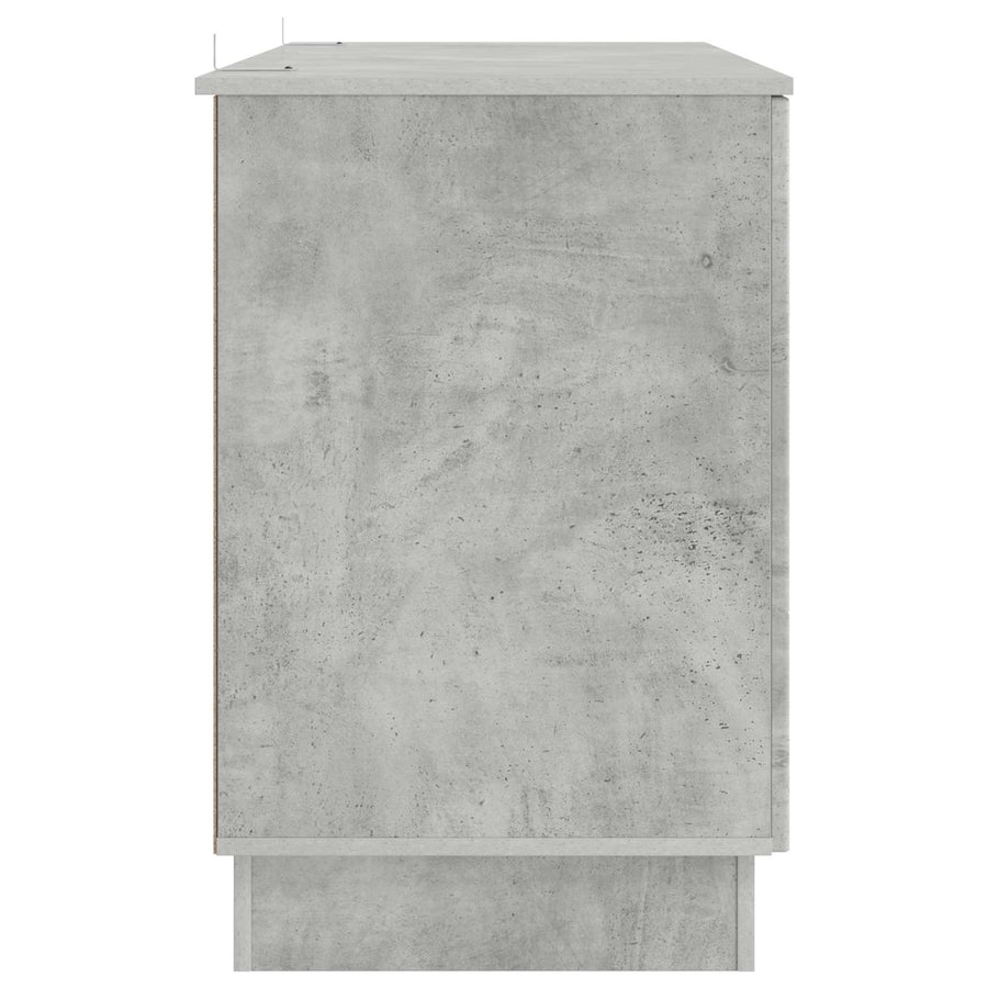 Bureau met plank Betongrijs 142,5 x 50 x 75 cm Bewerkt hout