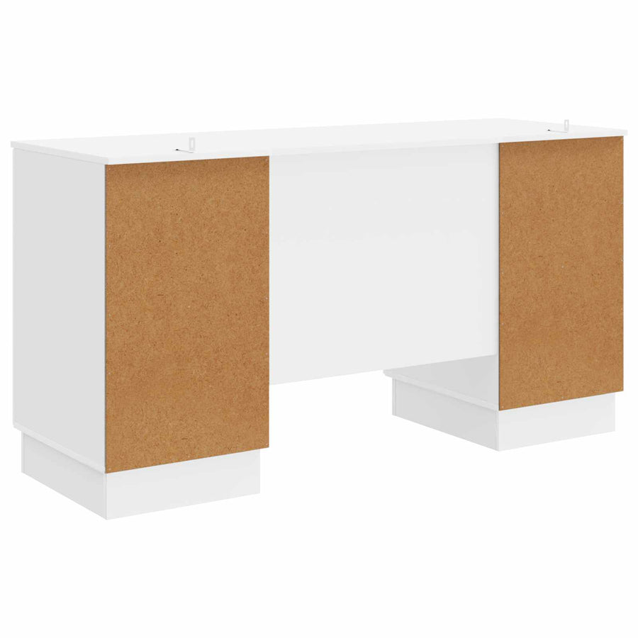 Bureau met plank Hoogglans Wit 142,5 x 50 x 75 cm Bewerkt hout