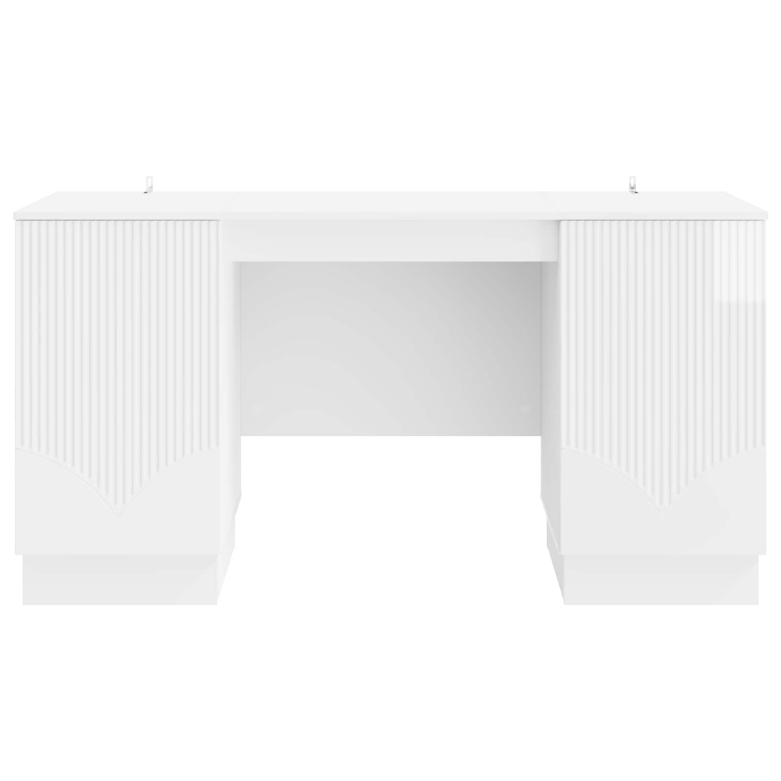 Bureau met plank Hoogglans Wit 142,5 x 50 x 75 cm Bewerkt hout