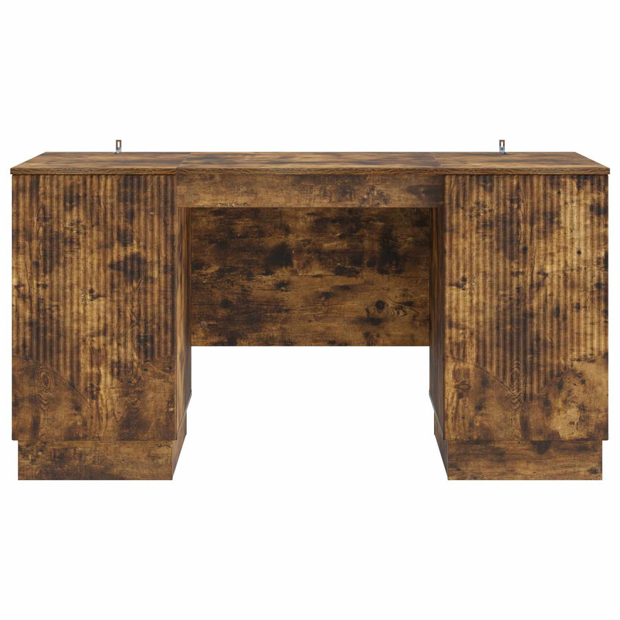 Bureau met plank Gerookt eiken 142,5 x 50 x 75 cm Bewerkt hout