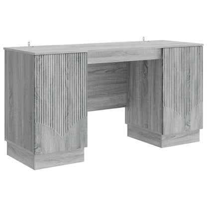 Bureau met plank Grijs sonoma 142,5 x 50 x 75 cm Bewerkt hout
