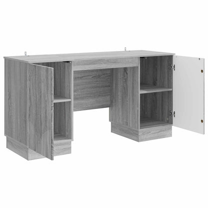 Bureau met plank Grijs sonoma 142,5 x 50 x 75 cm Bewerkt hout