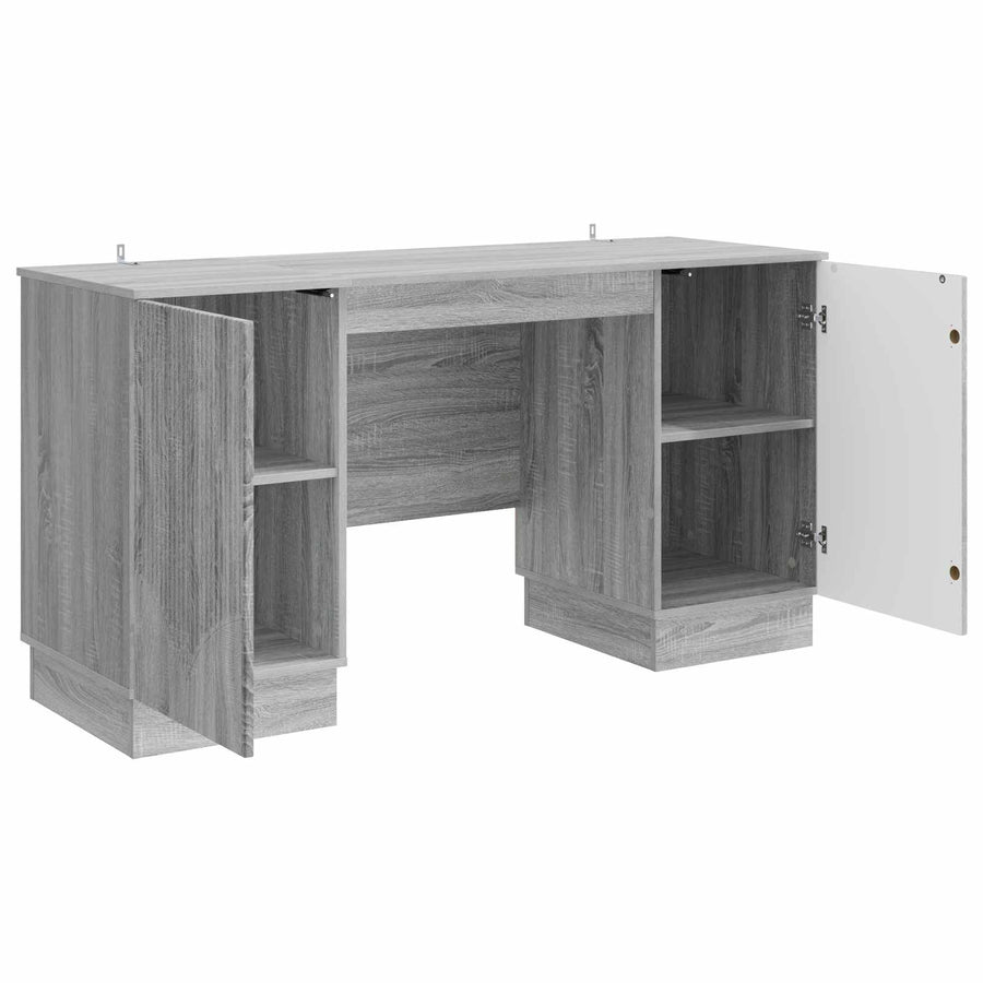 Bureau met plank Grijs sonoma 142,5 x 50 x 75 cm Bewerkt hout
