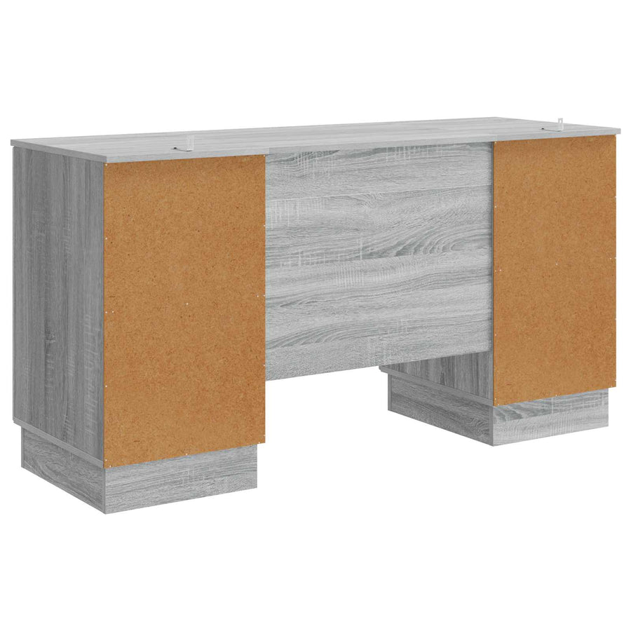 Bureau met plank Grijs sonoma 142,5 x 50 x 75 cm Bewerkt hout