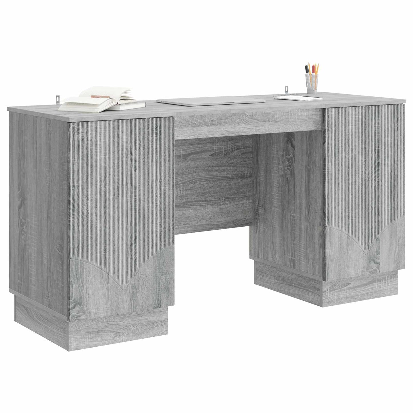 Bureau met plank Grijs sonoma 142,5 x 50 x 75 cm Bewerkt hout