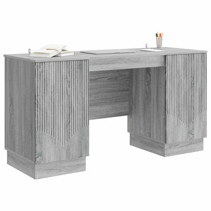 Bureau met plank Grijs sonoma 142,5 x 50 x 75 cm Bewerkt hout