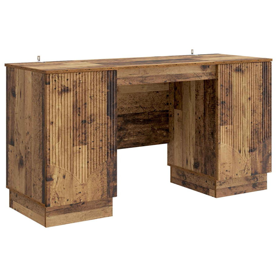 Bureau met plank Oud hout 142,5 x 50 x 75 cm Bewerkt hout