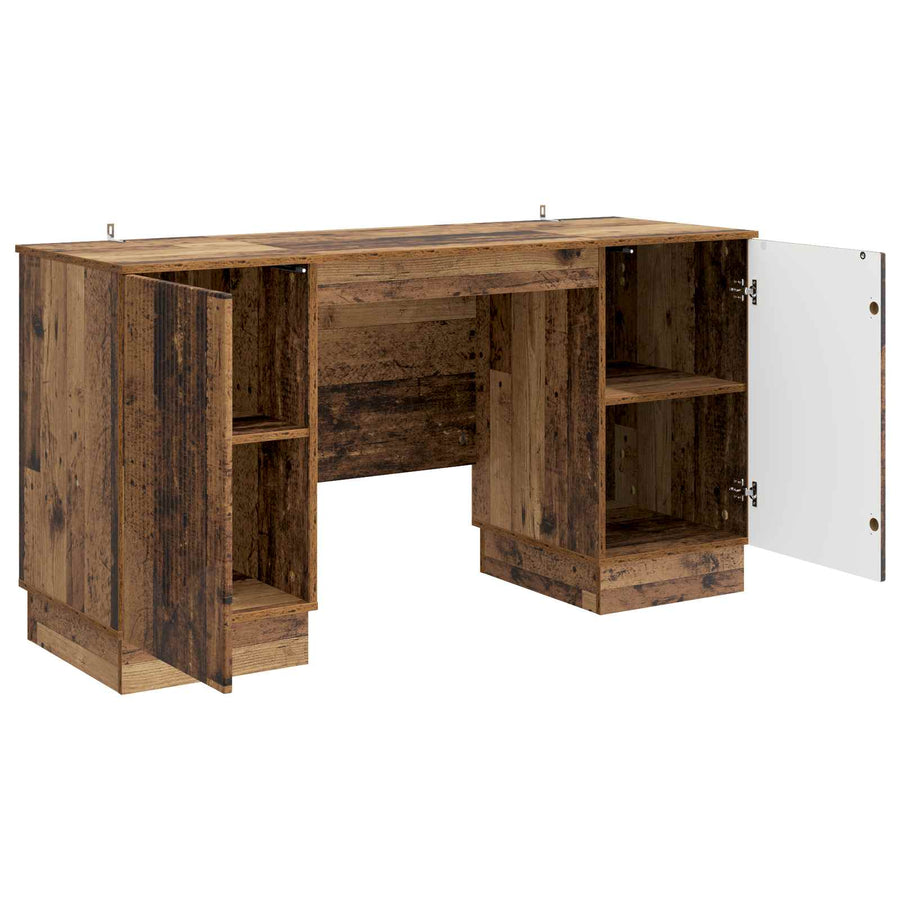 Bureau met plank Oud hout 142,5 x 50 x 75 cm Bewerkt hout