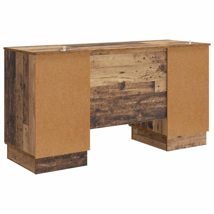 Bureau met plank Oud hout 142,5 x 50 x 75 cm Bewerkt hout
