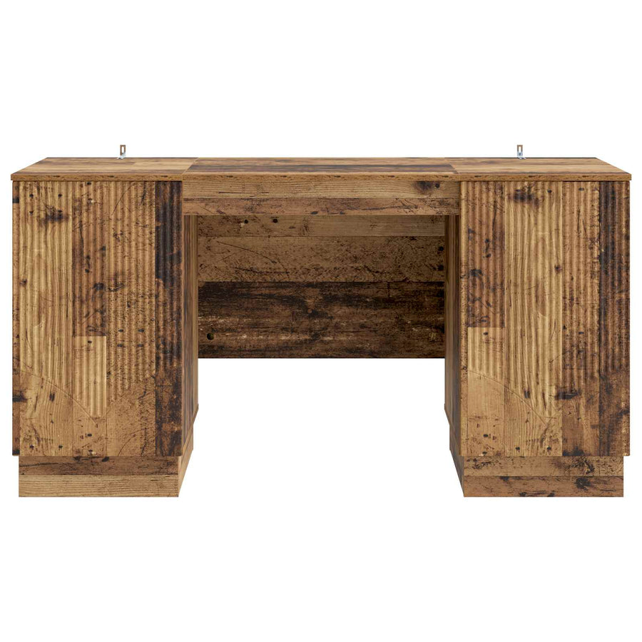 Bureau met plank Oud hout 142,5 x 50 x 75 cm Bewerkt hout