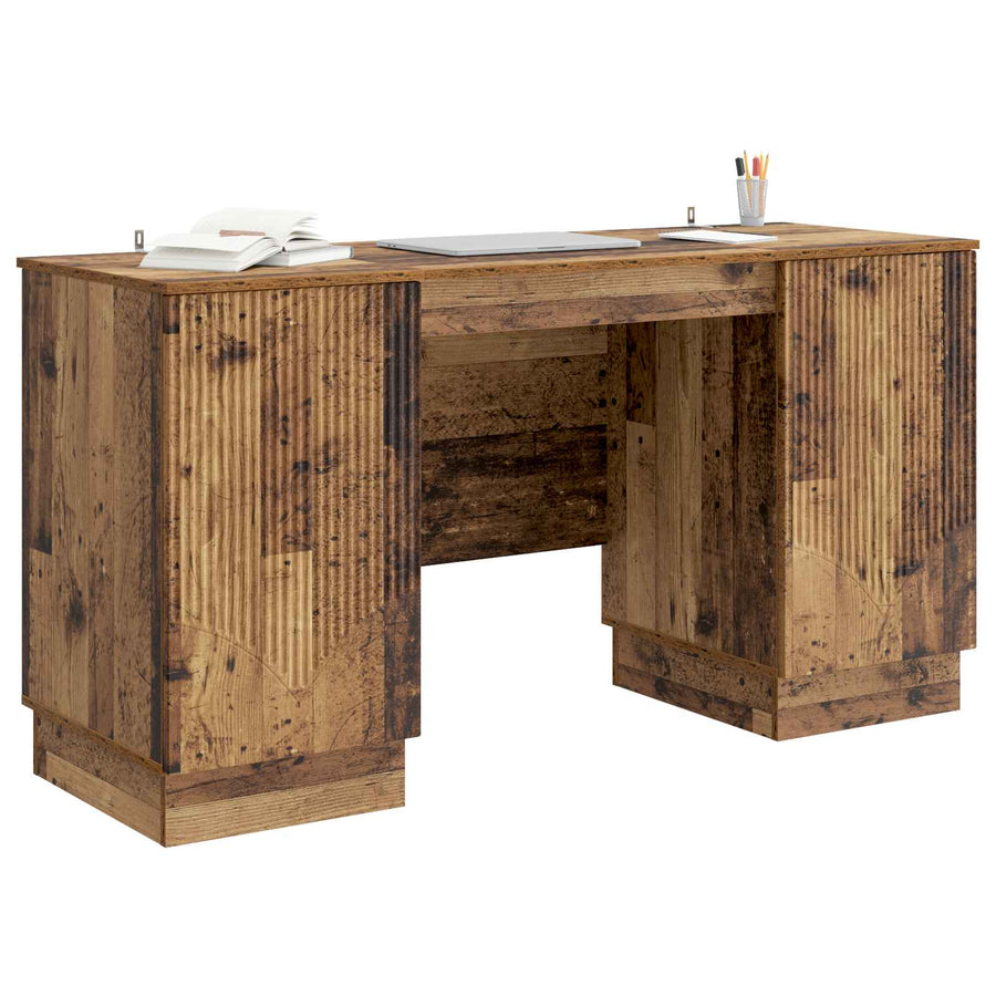 Bureau met plank Oud hout 142,5 x 50 x 75 cm Bewerkt hout