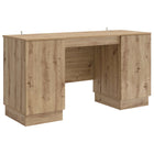 Artisanal oak desk 142.5 x 50 x 75 cm Engineered wood