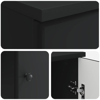 Bureau met plank Zwart 142,5 x 50 x 75 cm Bewerkt hout