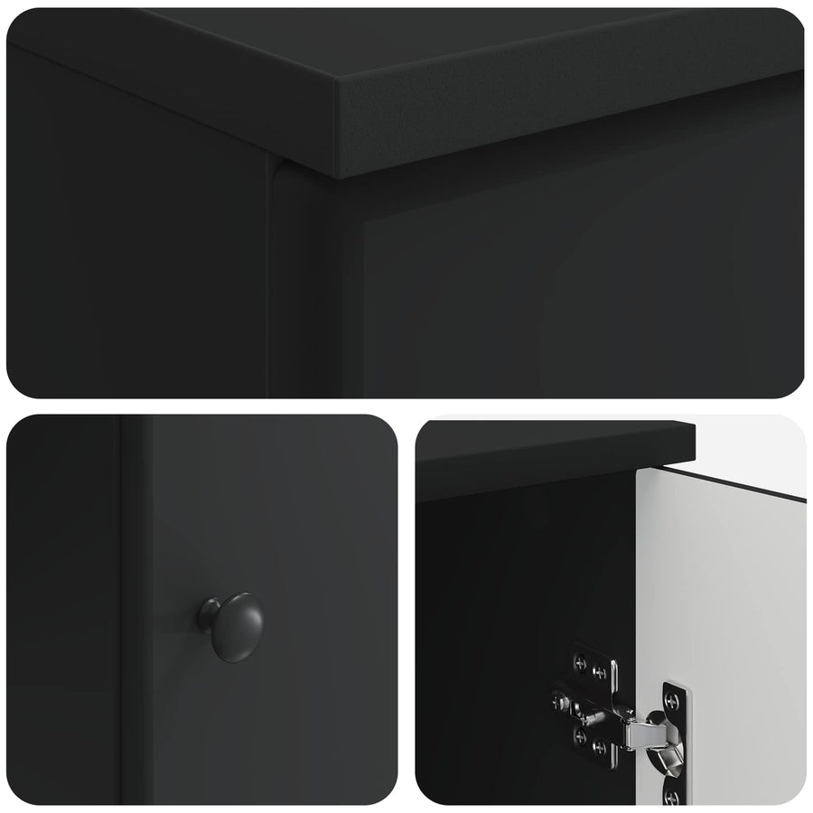 Bureau met plank Zwart 142,5 x 50 x 75 cm Bewerkt hout