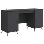 Desk with Shelf Black 142.5 x 50 x 75 cm Engineered Wood