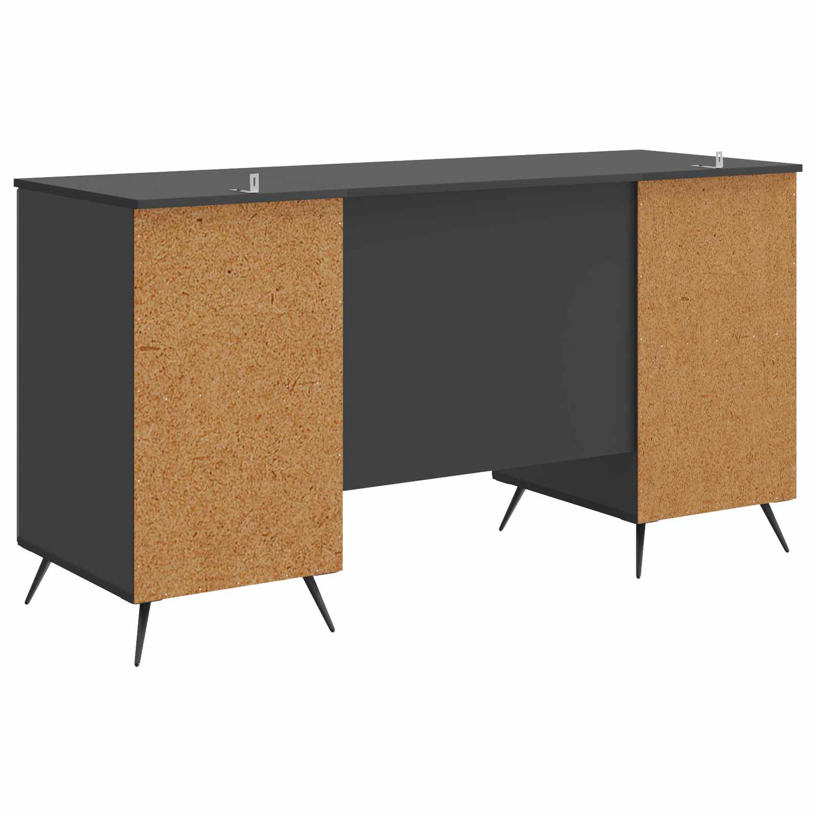 Bureau met plank Zwart 142,5 x 50 x 75 cm Bewerkt hout