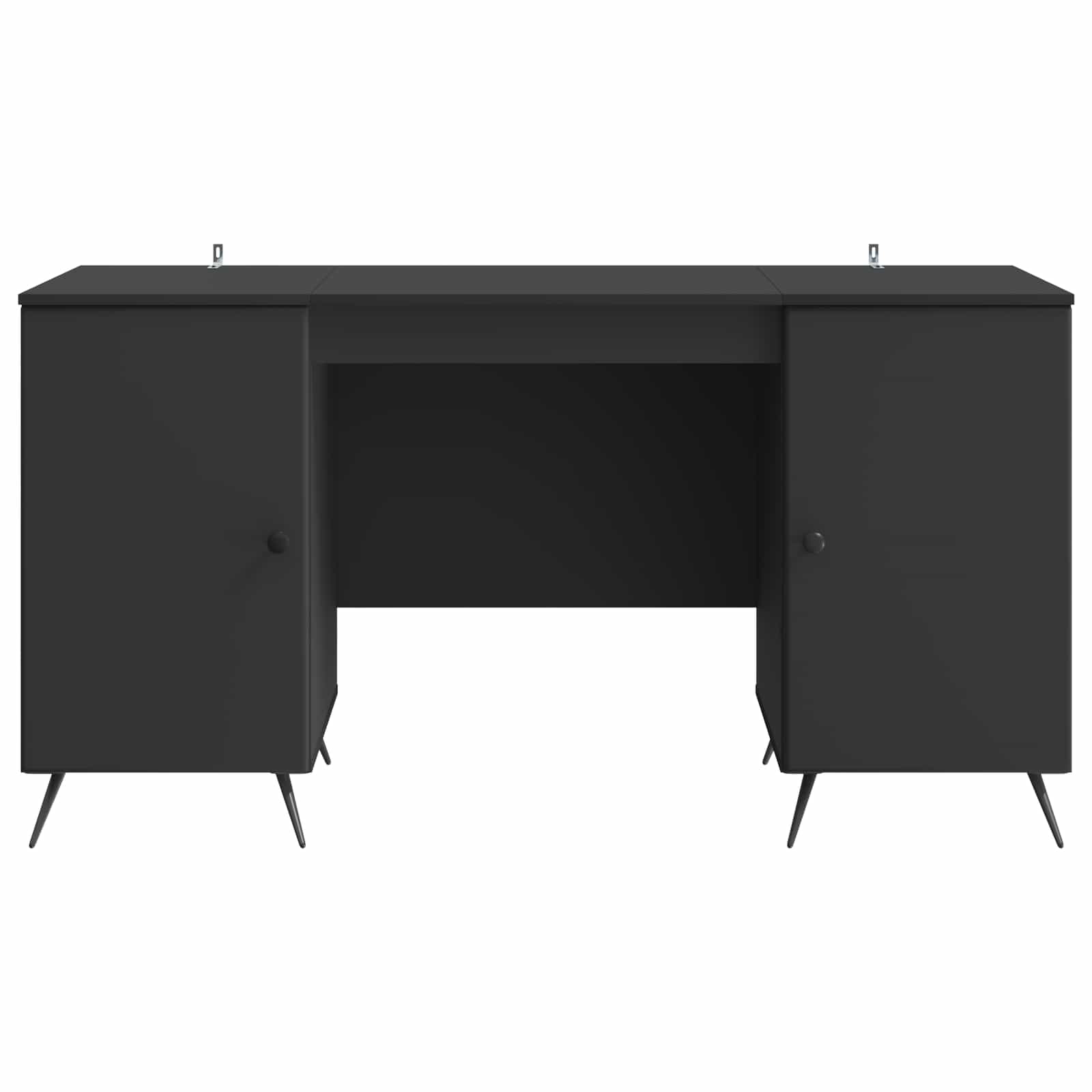 Bureau met plank Zwart 142,5 x 50 x 75 cm Bewerkt hout