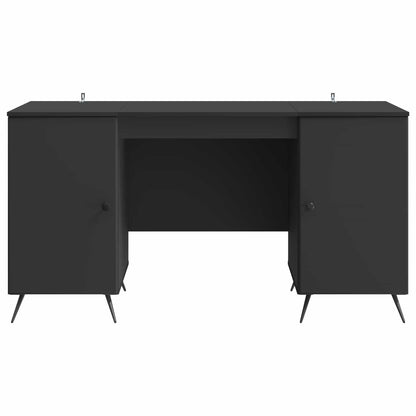 Bureau met plank Zwart 142,5 x 50 x 75 cm Bewerkt hout