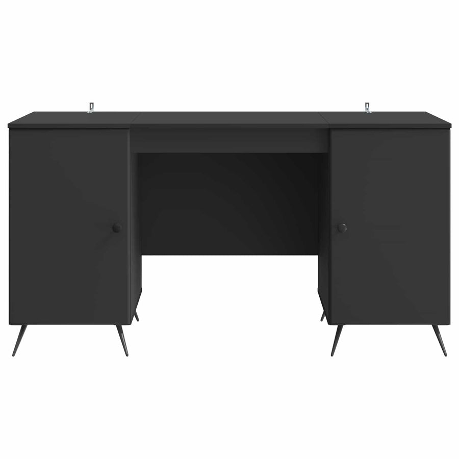 Bureau met plank Zwart 142,5 x 50 x 75 cm Bewerkt hout