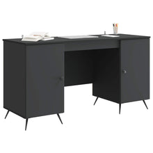 Bureau met plank Zwart 142,5 x 50 x 75 cm Bewerkt hout