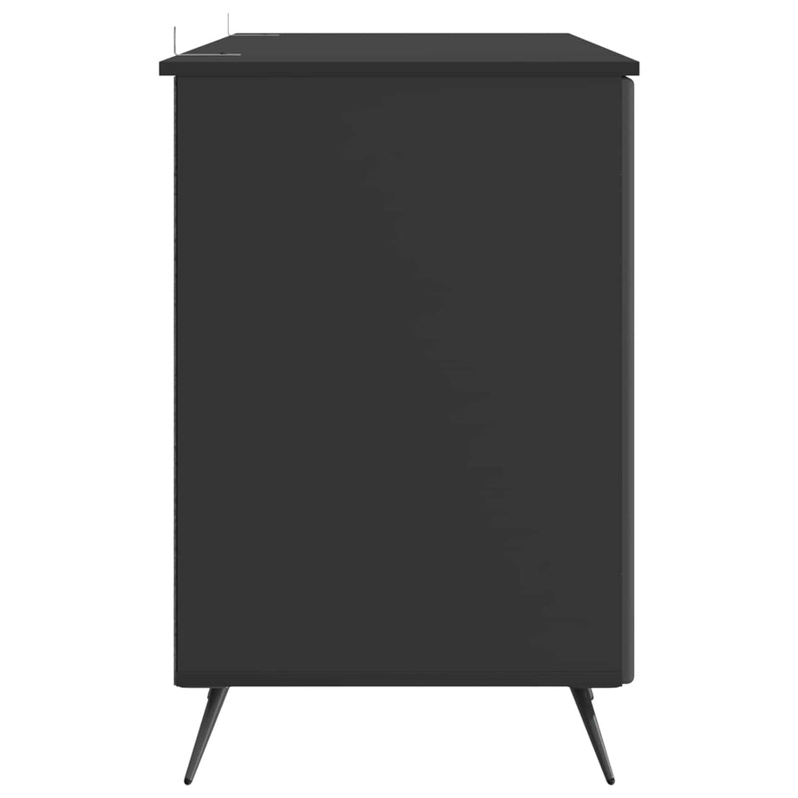 Bureau met plank Zwart 142,5 x 50 x 75 cm Bewerkt hout