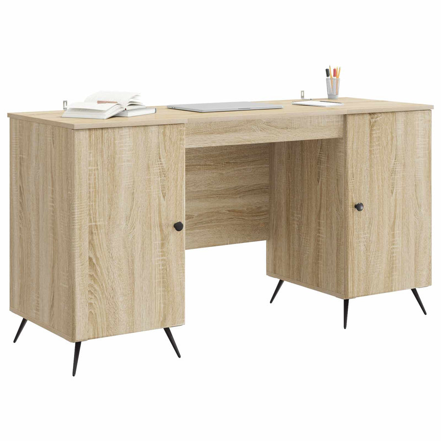 Bureau met plank Sonoma Eiken 142,5 x 50 x 75 cm Bewerkt hout