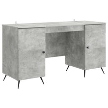 Bureau met plank Betongrijs 142,5 x 50 x 75 cm Bewerkt hout