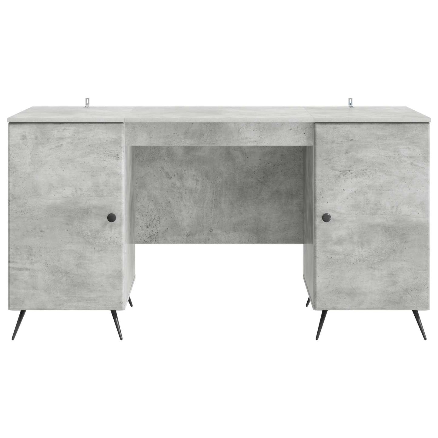 Bureau met plank Betongrijs 142,5 x 50 x 75 cm Bewerkt hout