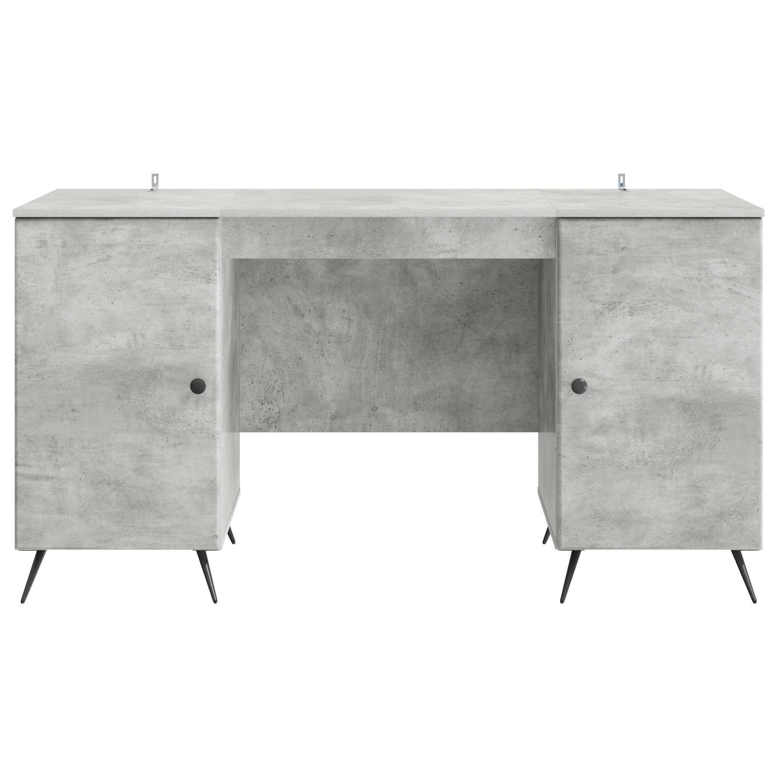 Bureau met plank Betongrijs 142,5 x 50 x 75 cm Bewerkt hout