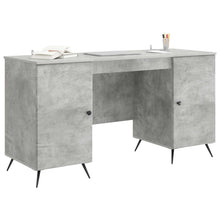 Bureau met plank Betongrijs 142,5 x 50 x 75 cm Bewerkt hout