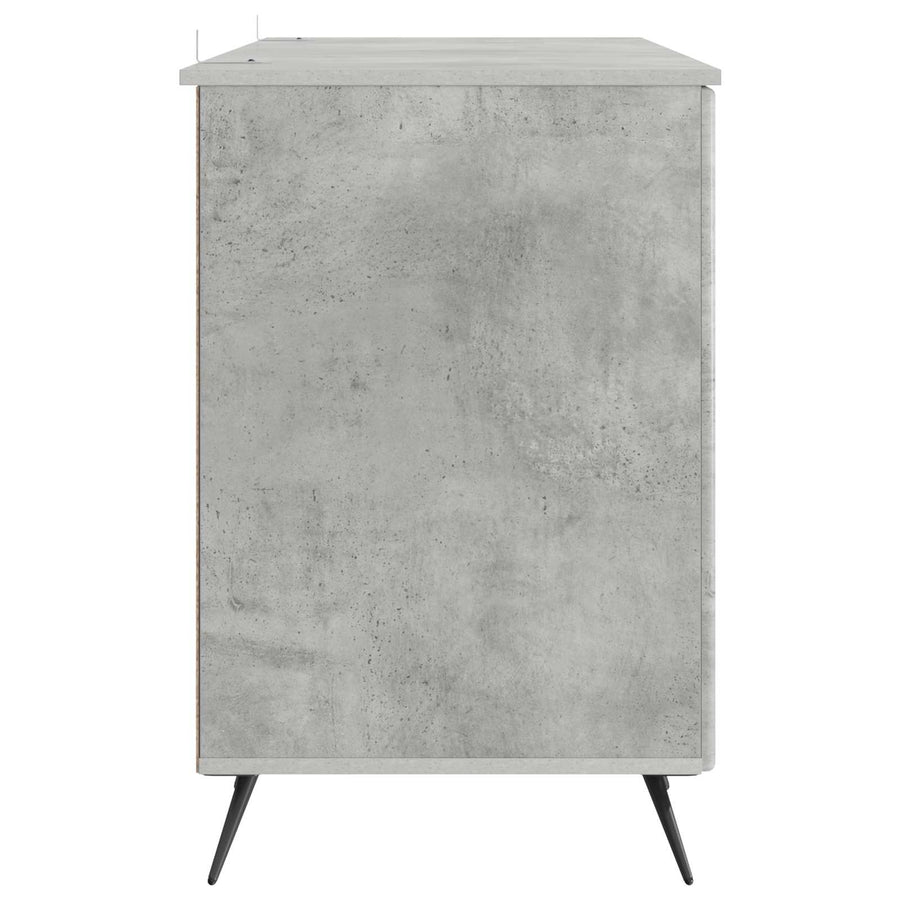 Bureau met plank Betongrijs 142,5 x 50 x 75 cm Bewerkt hout