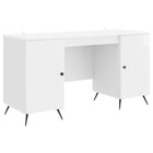 Bureau 142,5x50x75 cm hoogglans wit bewerkt hout