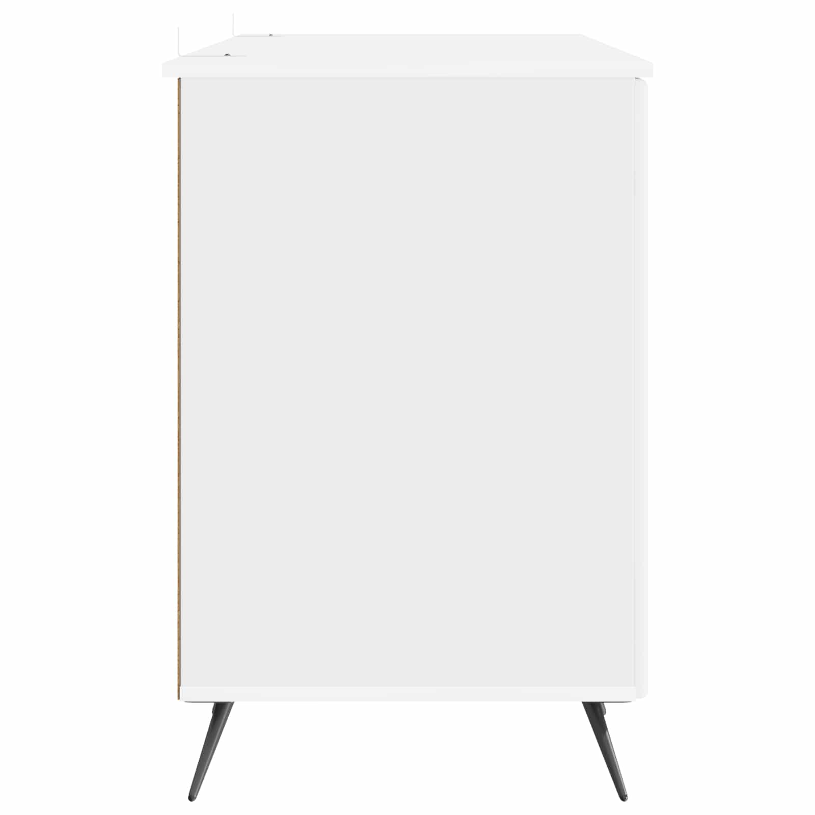 Bureau met plank Hoogglans Wit 142,5 x 50 x 75 cm Bewerkt hout