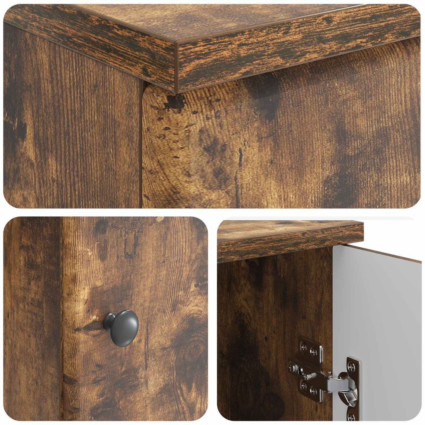 Bureau met plank Gerookt eiken 142,5 x 50 x 75 cm Bewerkt hout