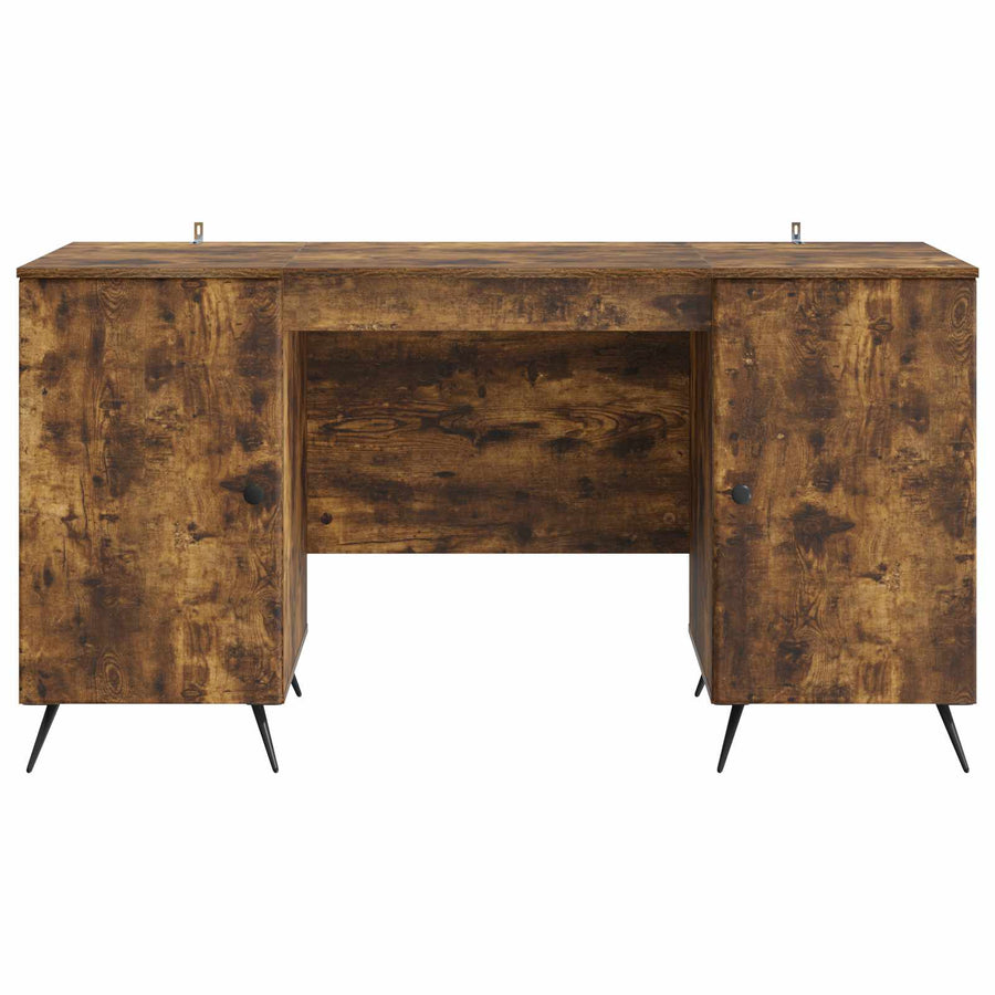 Bureau met plank Gerookt eiken 142,5 x 50 x 75 cm Bewerkt hout