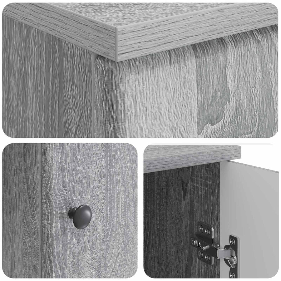 Bureau met plank Grijs sonoma 142,5 x 50 x 75 cm Bewerkt hout