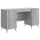 Desk with shelf Grey Sonoma 142.5 x 50 x 75 cm Engineered wood