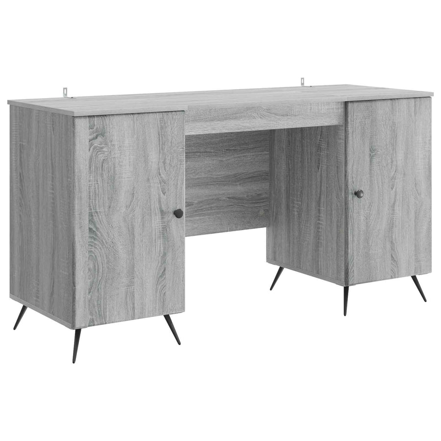 Bureau met plank Grijs sonoma 142,5 x 50 x 75 cm Bewerkt hout