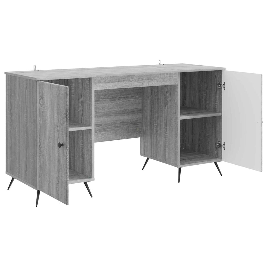 Bureau met plank Grijs sonoma 142,5 x 50 x 75 cm Bewerkt hout