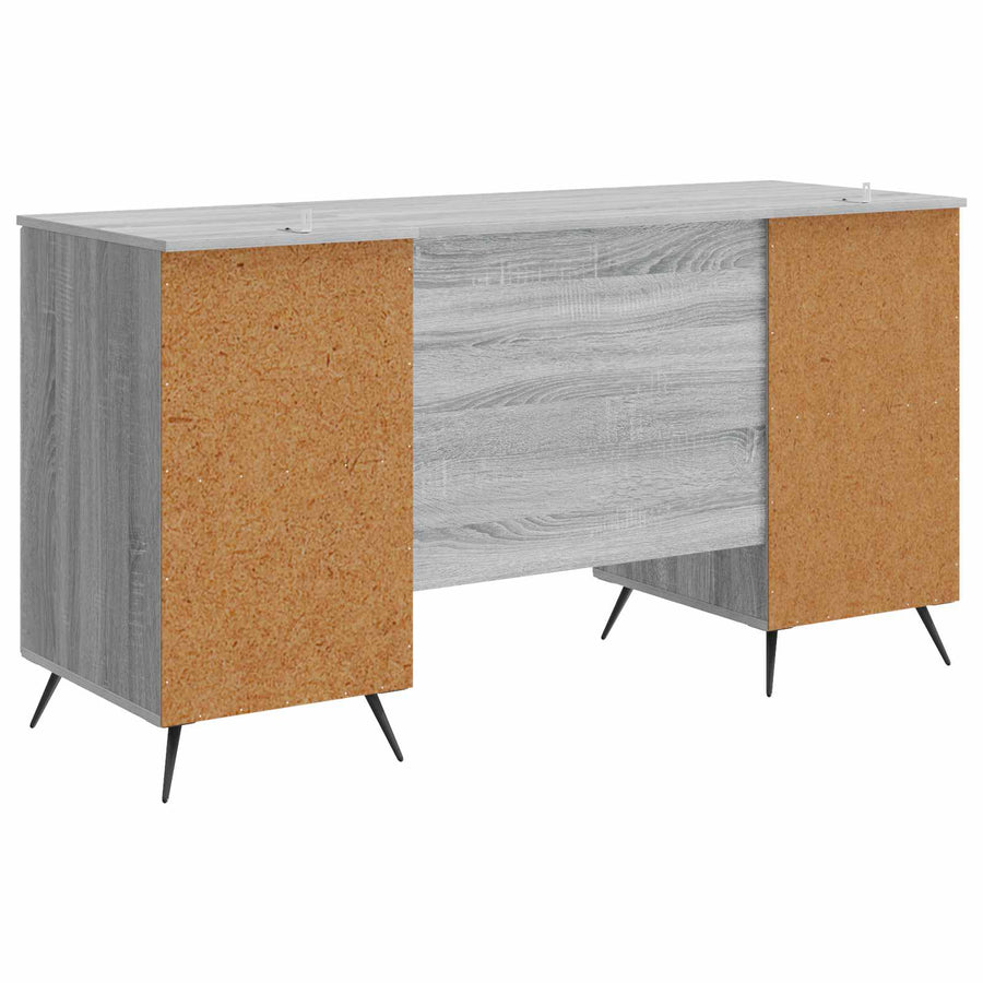 Bureau met plank Grijs sonoma 142,5 x 50 x 75 cm Bewerkt hout