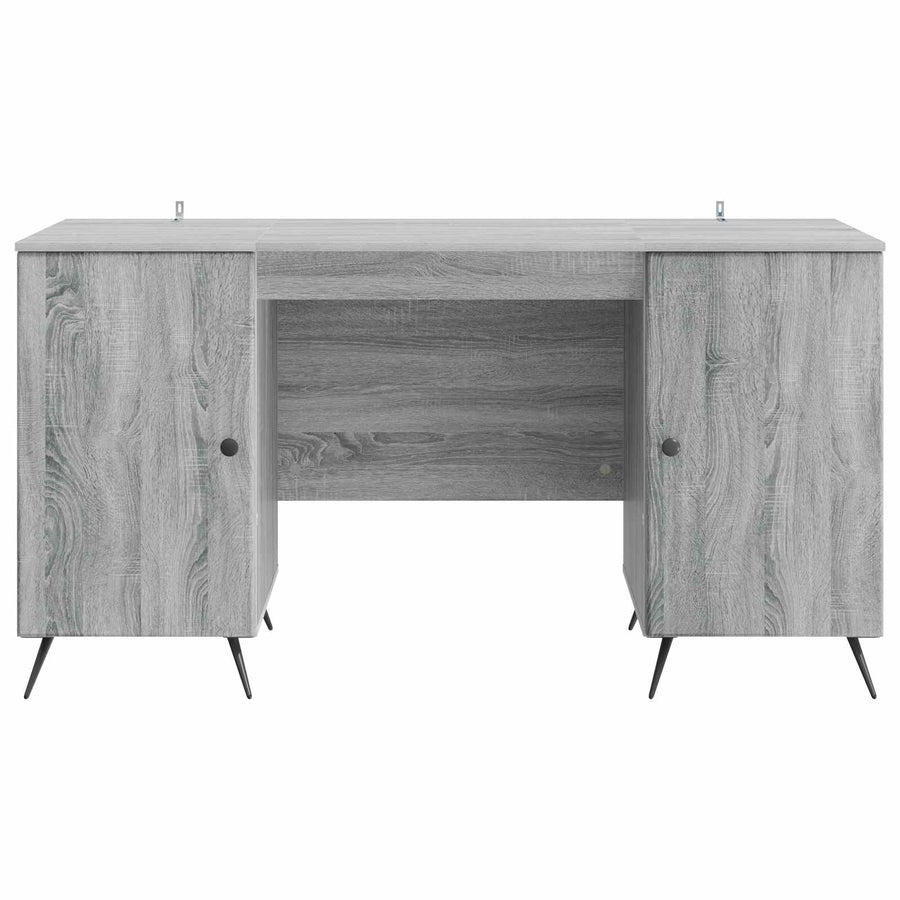 Bureau met plank Grijs sonoma 142,5 x 50 x 75 cm Bewerkt hout
