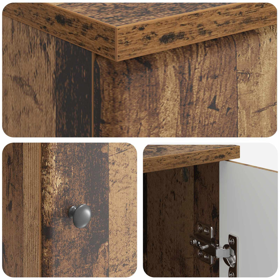 Bureau met plank Oud hout 142,5 x 50 x 75 cm Bewerkt hout
