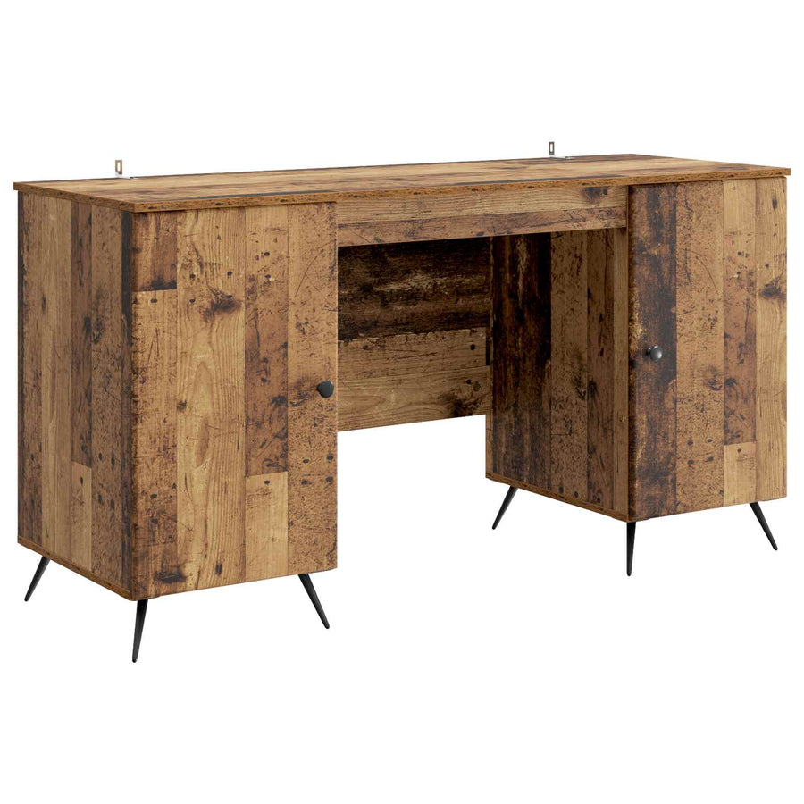 Bureau met plank Oud hout 142,5 x 50 x 75 cm Bewerkt hout
