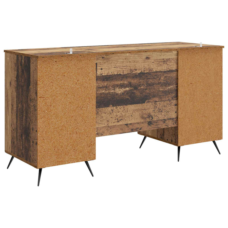 Bureau met plank Oud hout 142,5 x 50 x 75 cm Bewerkt hout