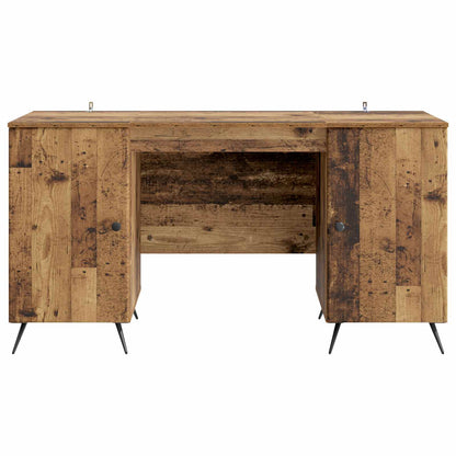 Bureau met plank Oud hout 142,5 x 50 x 75 cm Bewerkt hout