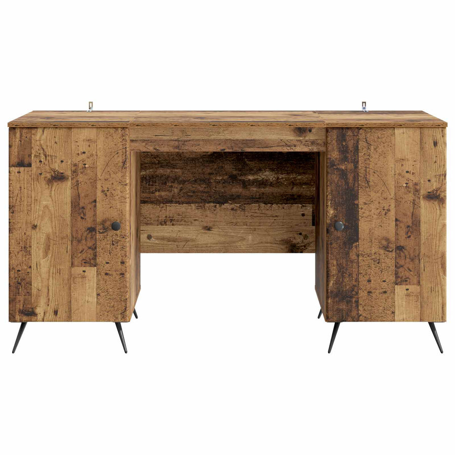 Bureau met plank Oud hout 142,5 x 50 x 75 cm Bewerkt hout