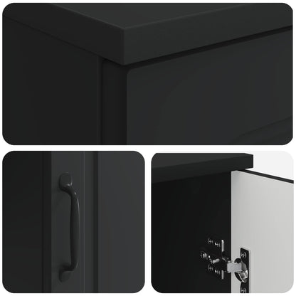 Bureau met plank Zwart 142,5 x 50 x 75 cm Bewerkt hout