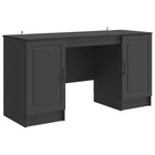 Desk with Shelf Black 142.5 x 50 x 75 cm Engineered Wood